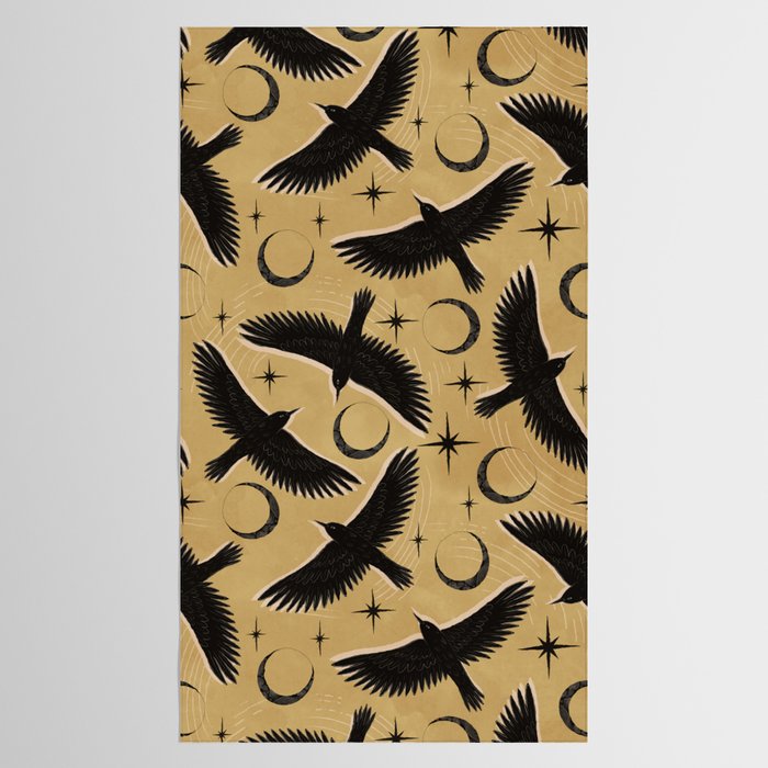 Raven with Shadow Yellow  Tablecloth Gallery Image 2