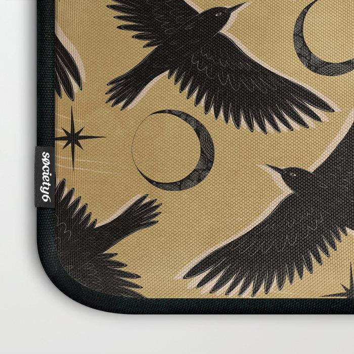 Raven with Shadow Yellow  Laptop Sleeve Gallery Image 3