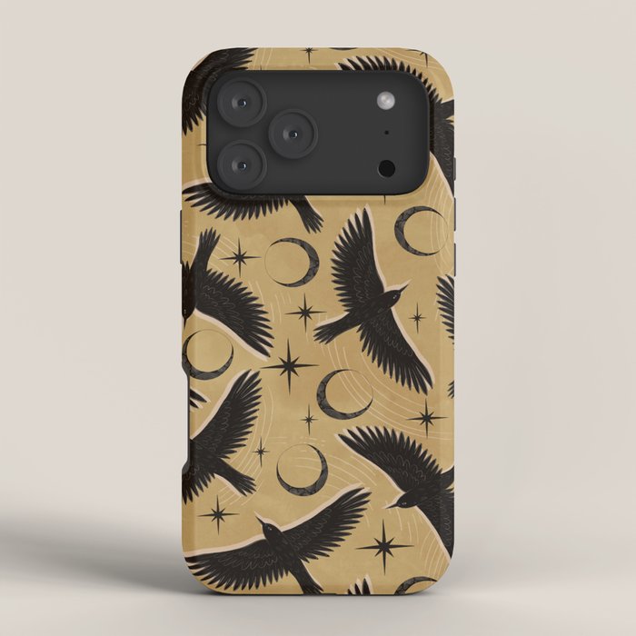 Raven with Shadow Yellow  iPhone Case Gallery Image 4