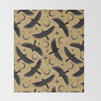 Raven with Shadow Yellow  Throw Blanket Gallery Image 2