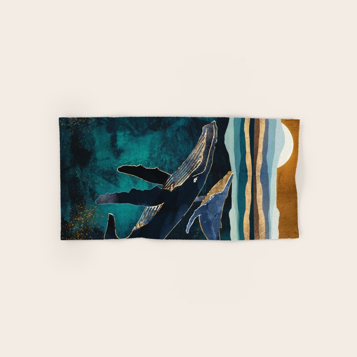 Moonlit Whales Bath Towel Gallery Image 1