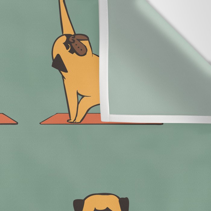 Pug Yoga Wall Tapestry Gallery Image 3