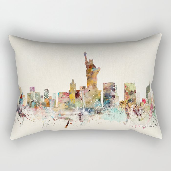 new york city skyline Rectangular Pillow Gallery Image 2