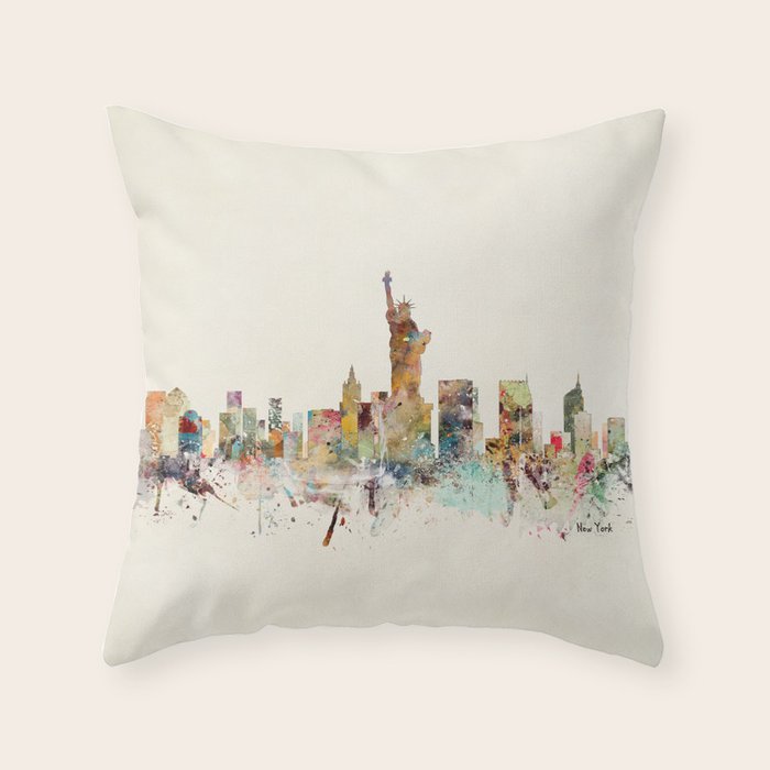 new york city skyline Throw Pillow Gallery Image 6