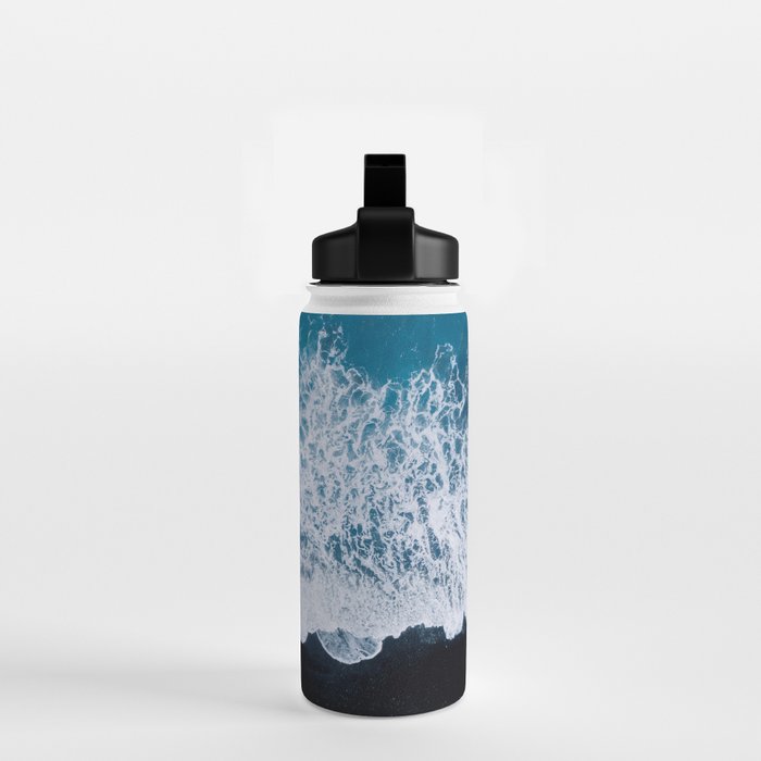 Minimalist Waves On A Beach In Iceland Water Bottle Gallery Image 2