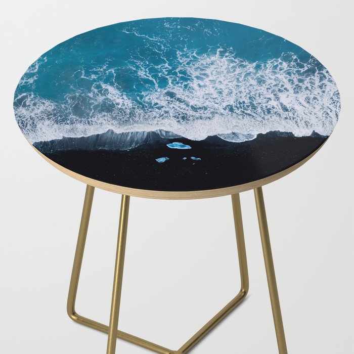 Minimalist Waves On A Beach In Iceland Side Table Gallery Image 2