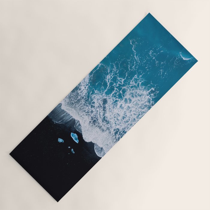 Minimalist Waves On A Beach In Iceland Yoga Mat Gallery Image 1