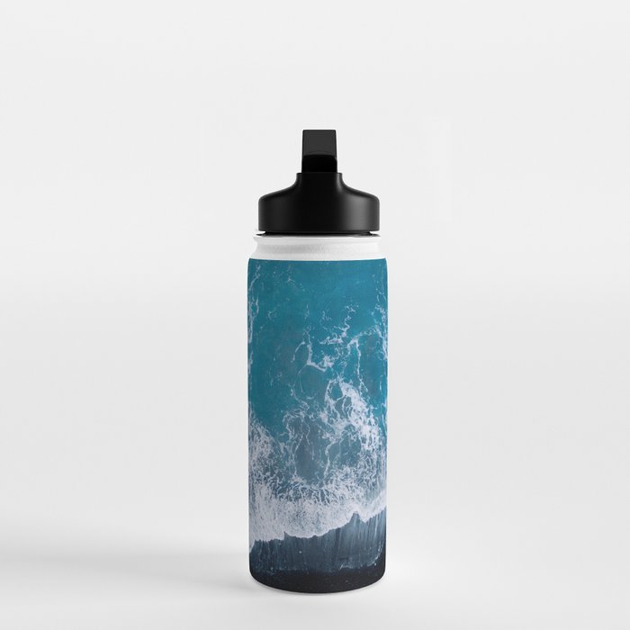 Minimalist Waves On A Beach In Iceland Water Bottle Gallery Image 3