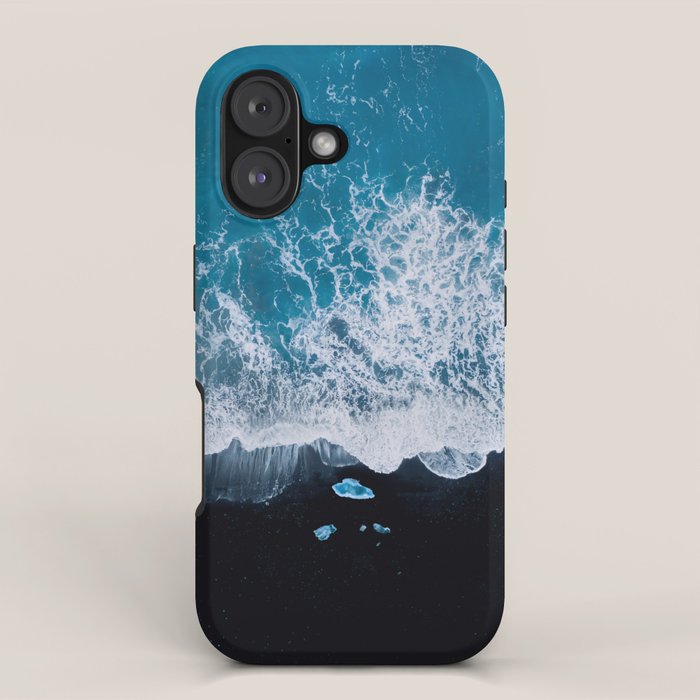 Minimalist Waves On A Beach In Iceland iPhone Case Gallery Image 1