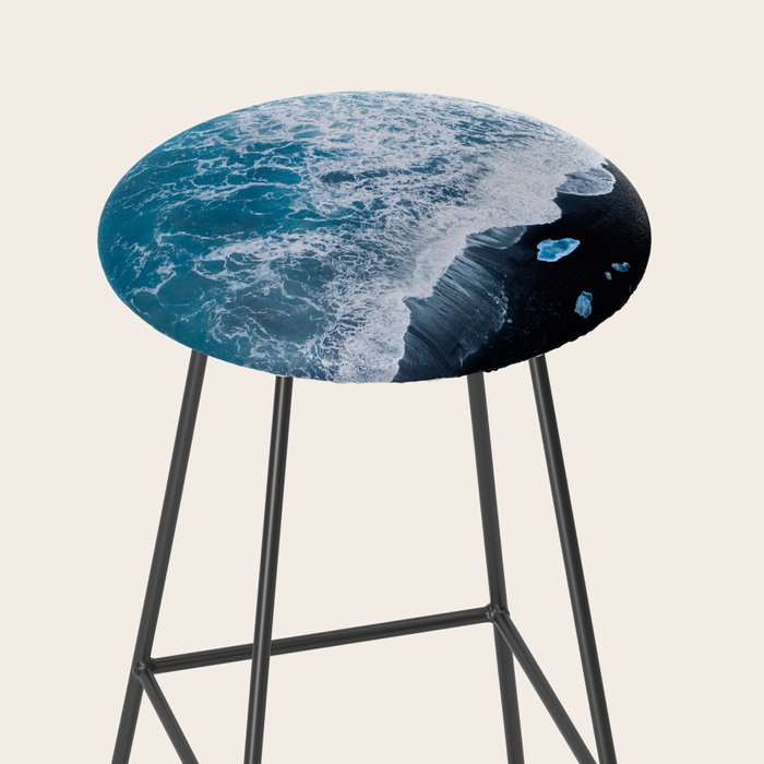 Minimalist Waves On A Beach In Iceland Stool Gallery Image 2