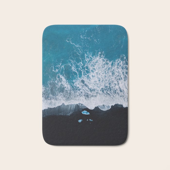 Minimalist Waves On A Beach In Iceland Bath Mat Gallery Image 1