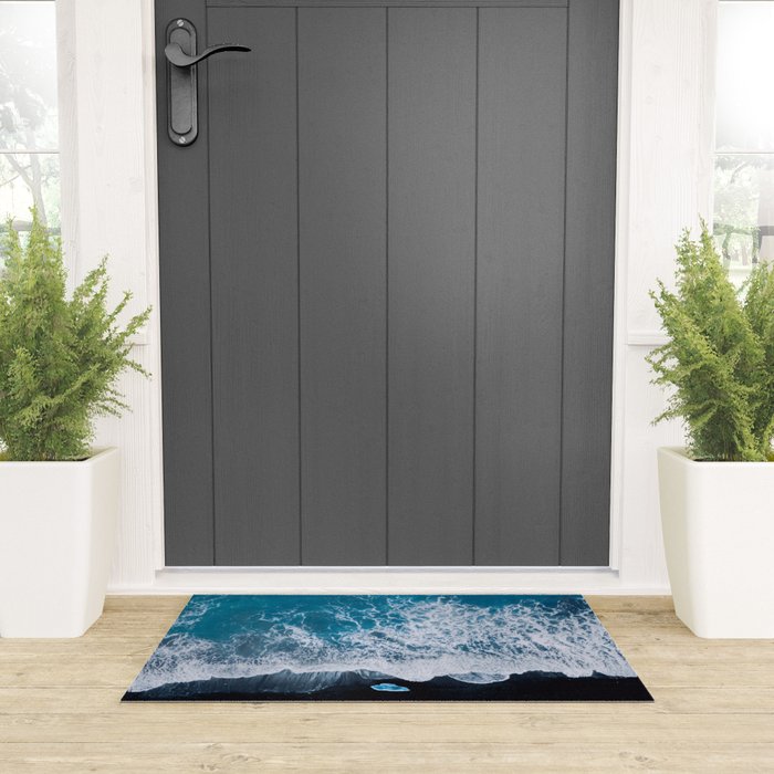 Minimalist Waves On A Beach In Iceland Welcome Mat Gallery Image 3