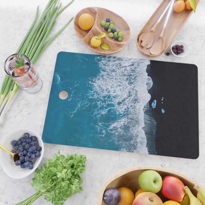 Minimalist Waves On A Beach In Iceland Cutting Board Gallery Image 2