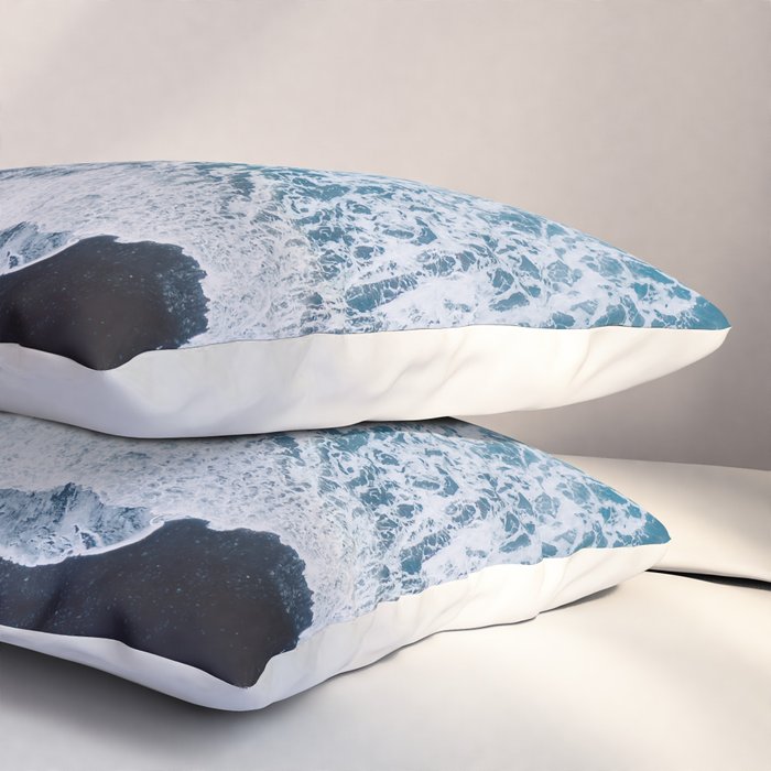 Minimalist Waves On A Beach In Iceland Pillow Sham Gallery Image 3