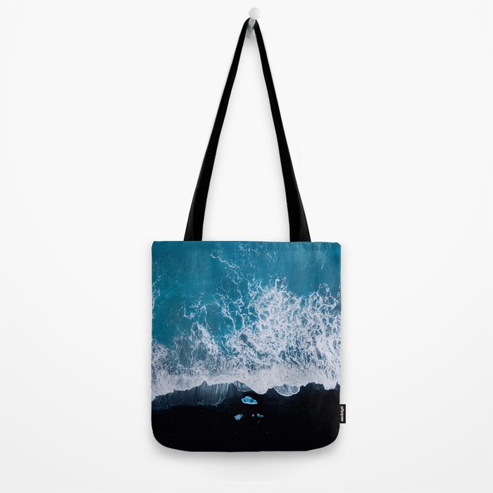 Minimalist Waves On A Beach In Iceland Tote Bag Gallery Image 2
