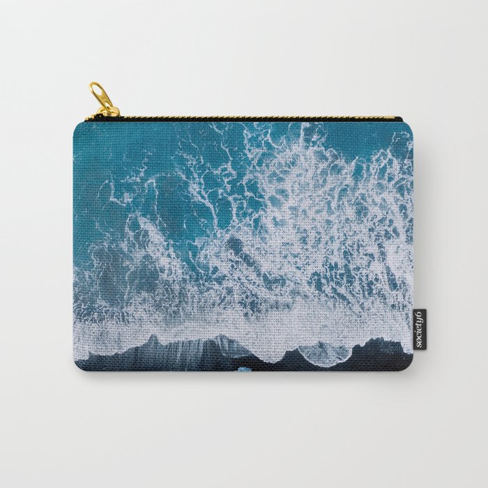 Minimalist Waves On A Beach In Iceland Carry All Pouch Gallery Image 1
