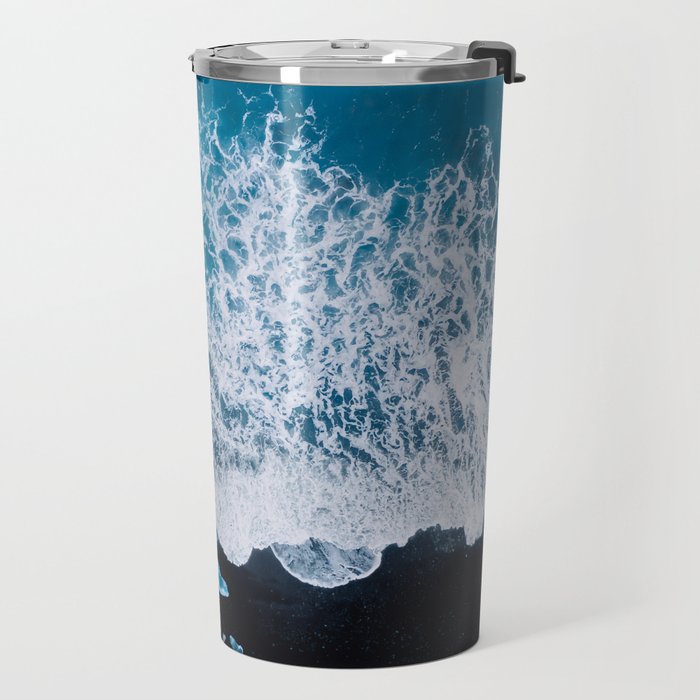 Minimalist Waves On A Beach In Iceland Travel Mug Gallery Image 2