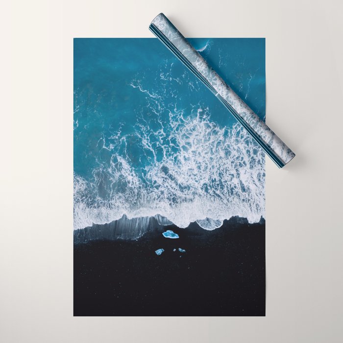 Minimalist Waves On A Beach In Iceland Wrapping Paper Gallery Image 1