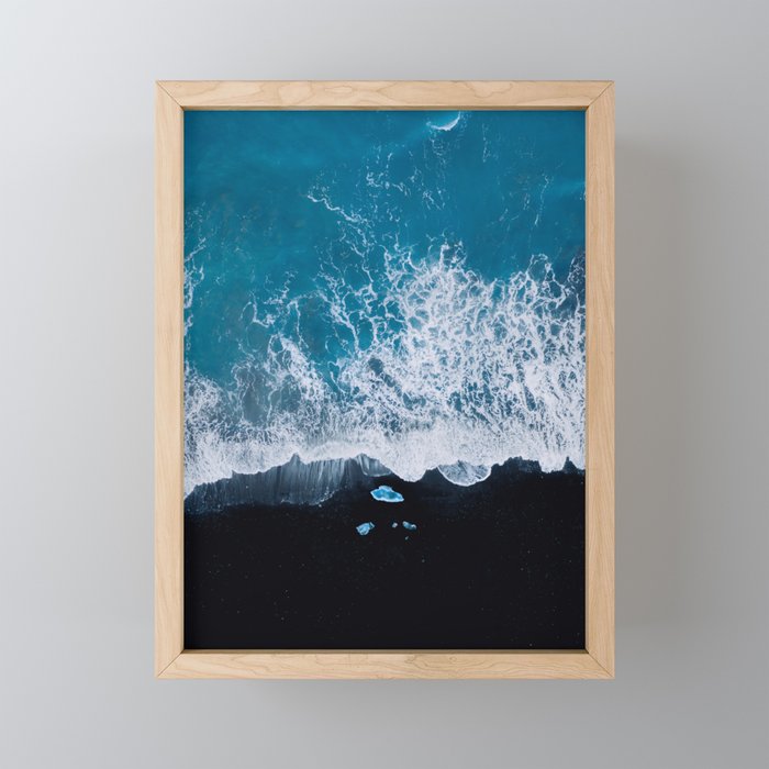 Minimalist Waves On A Beach In Iceland Mini Art Print Gallery Image 1