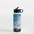 Minimalist Waves On A Beach In Iceland Water Bottle Gallery Image 1