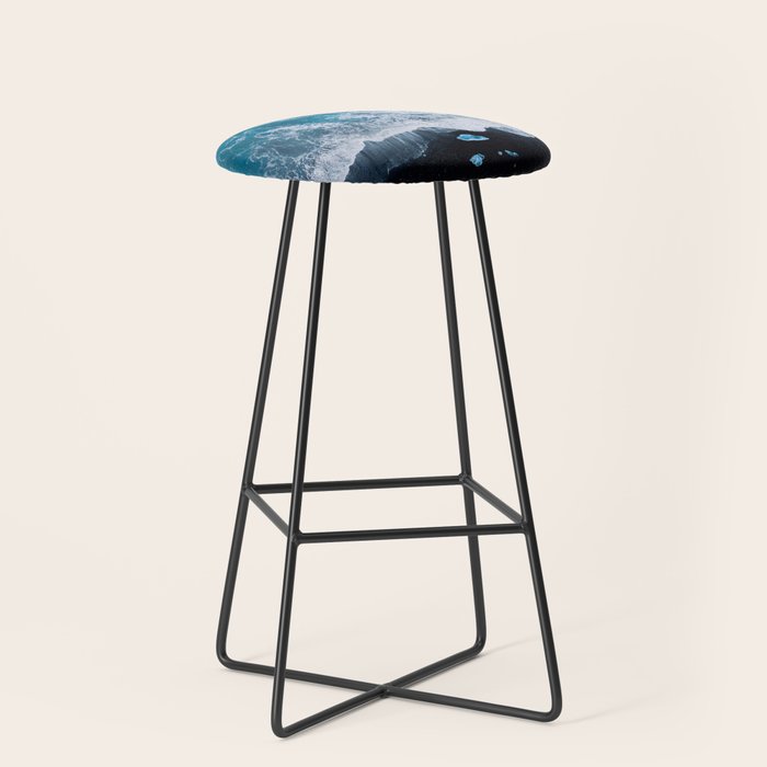 Minimalist Waves On A Beach In Iceland Stool Gallery Image 1