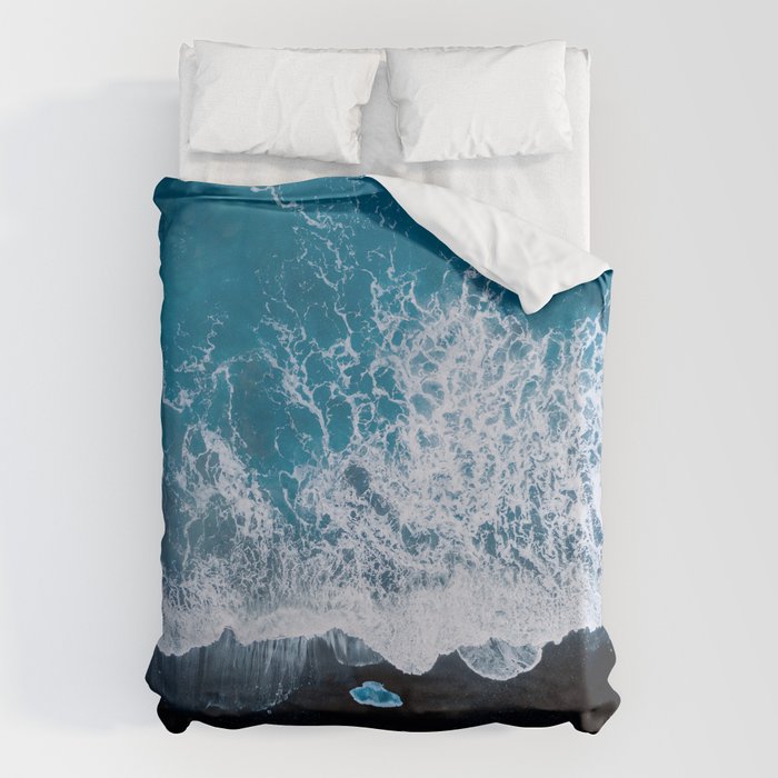 Minimalist Waves On A Beach In Iceland Duvet Cover Gallery Image 6