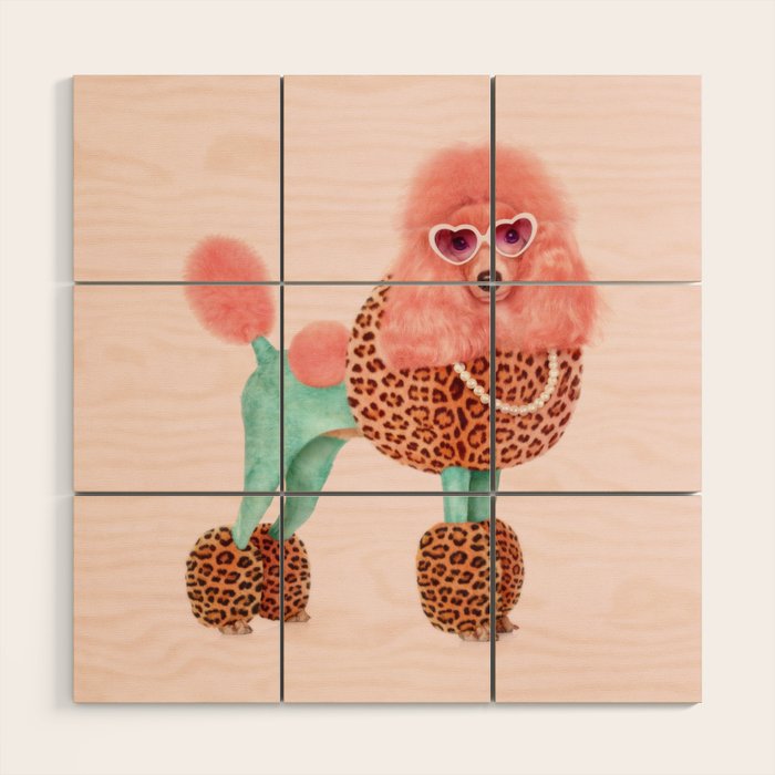 FUNKY POODLE Wood Wall Art Gallery Image 1