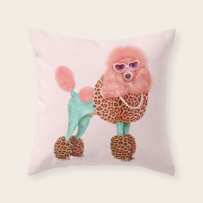 FUNKY POODLE Throw Pillow Gallery Image 1