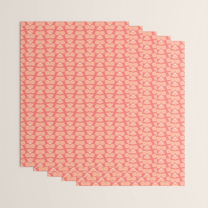 Retro Peach Blossoms Pattern Wrapping Paper Gallery Image 3