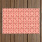 Retro Peach Blossoms Pattern Outdoor Rug Gallery Image 1
