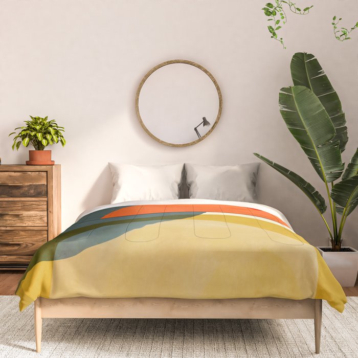 mid century geometric modern painting abstract II Comforter Gallery Image 3