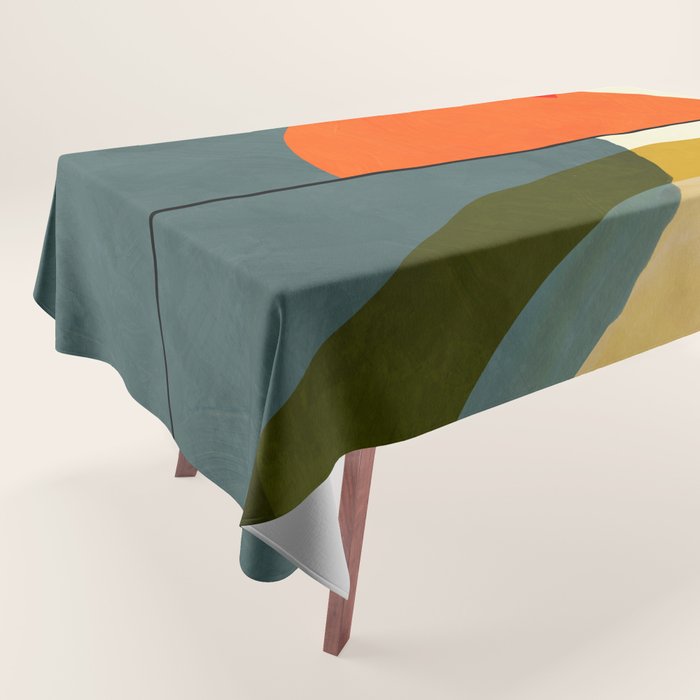 mid century geometric modern painting abstract II Tablecloth Gallery Image 1