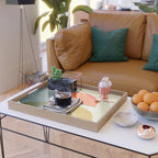 mid century geometric modern painting abstract II Serving Tray Gallery Image 2