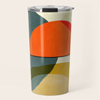 mid century geometric modern painting abstract II Travel Mug Gallery Image 1