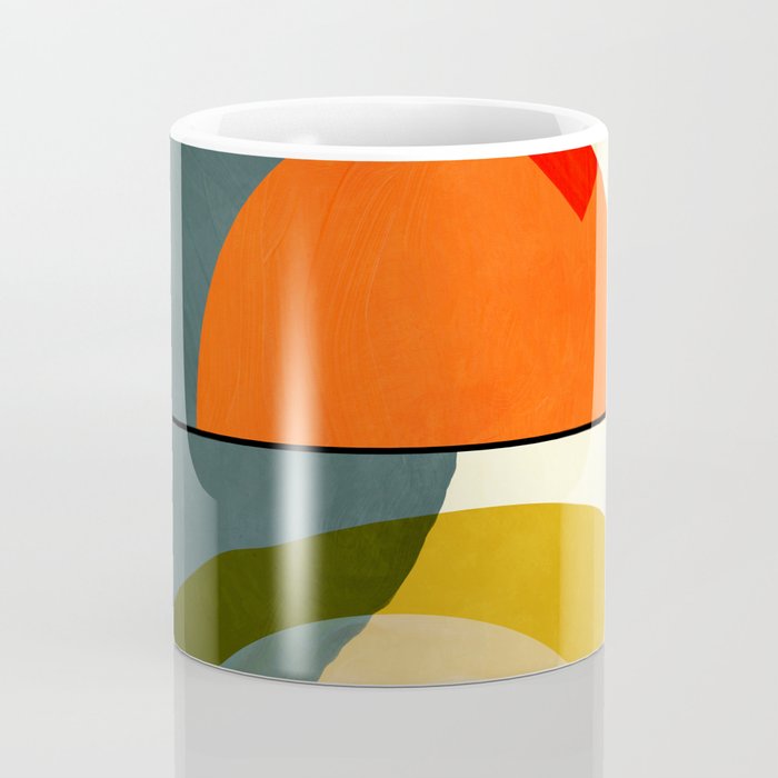 mid century geometric modern painting abstract II Coffee Mug Gallery Image 4