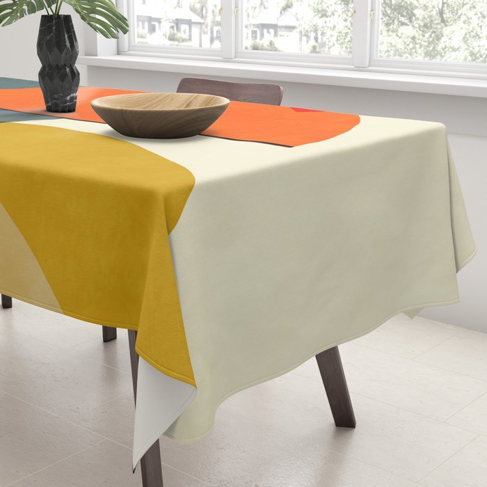 mid century geometric modern painting abstract II Tablecloth Gallery Image 3