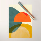 mid century geometric modern painting abstract II Wrapping Paper Gallery Image 1