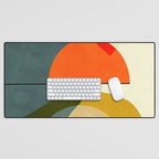 mid century geometric modern painting abstract II Desk Mat Gallery Image 1