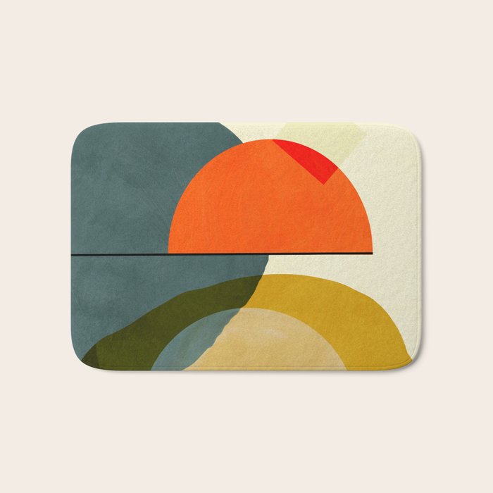 mid century geometric modern painting abstract II Bath Mat Gallery Image 1