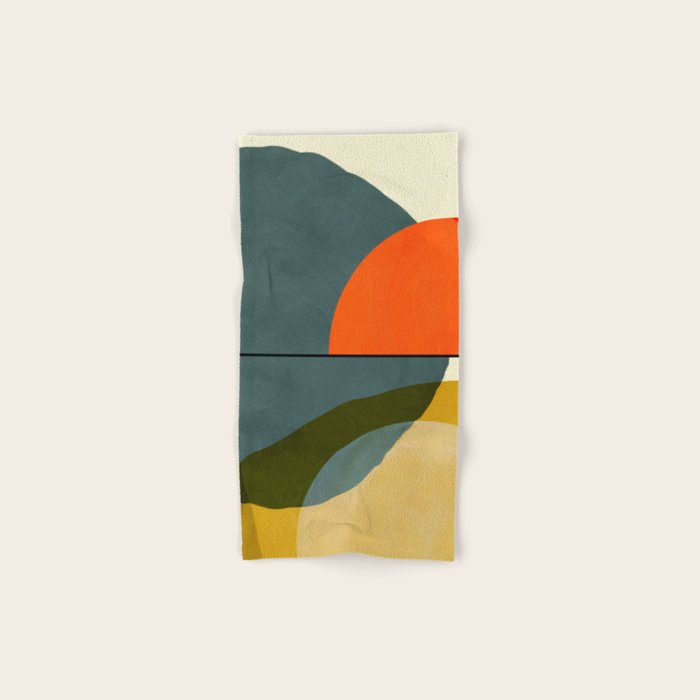 mid century geometric modern painting abstract II Towels Gallery Image 1