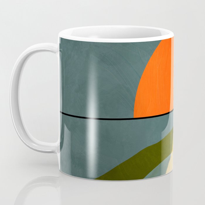 mid century geometric modern painting abstract II Coffee Mug Gallery Image 3