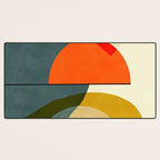 mid century geometric modern painting abstract II Desk Mat Gallery Image 3