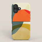 mid century geometric modern painting abstract II iPhone Case Gallery Image 1