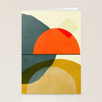 mid century geometric modern painting abstract II Stationery Card Gallery Image 2