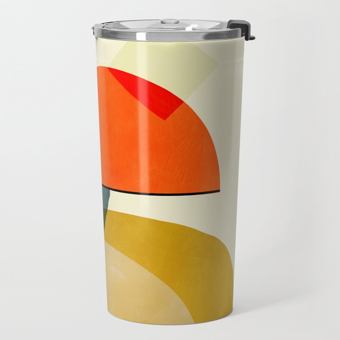 mid century geometric modern painting abstract II Travel Mug Gallery Image 2