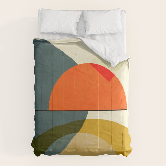 mid century geometric modern painting abstract II Comforter Gallery Image 6