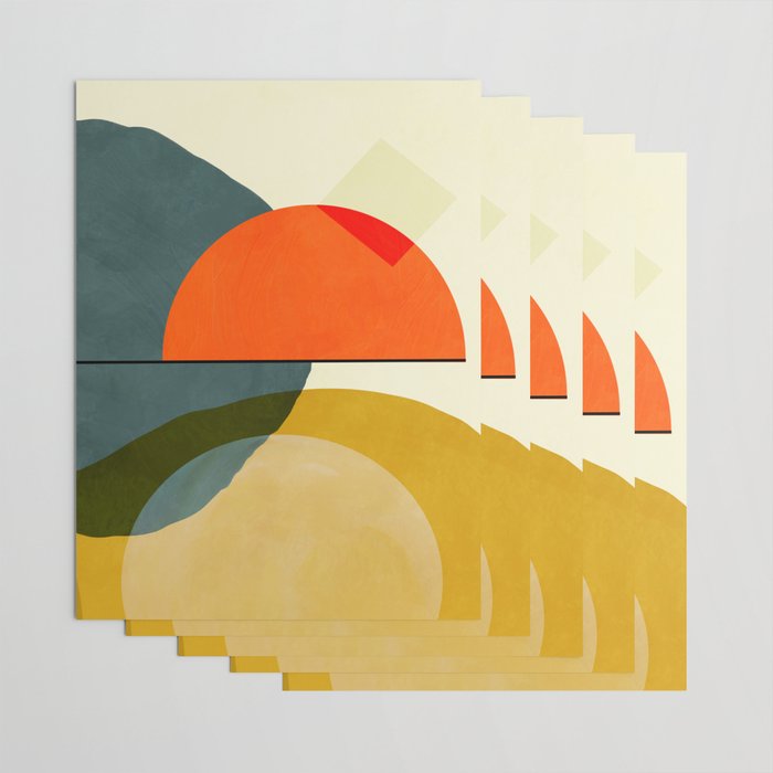 mid century geometric modern painting abstract II Wrapping Paper Gallery Image 3