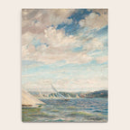 America's Cup Yacht Racing sailboats on Narragansett Bay, Newport, Rhode Island nautical maritime landscape painting by Alice Maude Taite Fanner Notebook Gallery Image 4