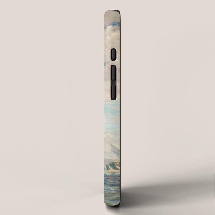 America's Cup Yacht Racing sailboats on Narragansett Bay, Newport, Rhode Island nautical maritime landscape painting by Alice Maude Taite Fanner iPhone Case Gallery Image 2
