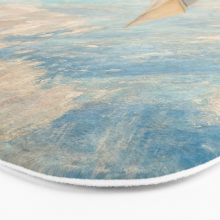 America's Cup Yacht Racing sailboats on Narragansett Bay, Newport, Rhode Island nautical maritime landscape painting by Alice Maude Taite Fanner Bath Mat Gallery Image 3